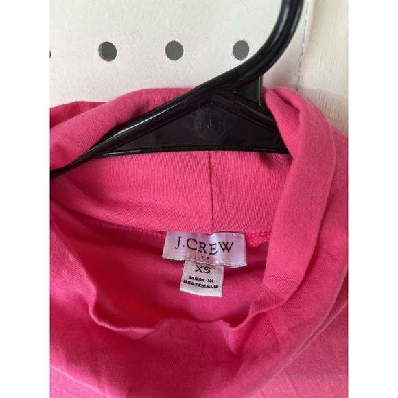 J Crew Women's XS Hot Pink Turtleneck Shirt Long SLV Cotton - Picture 2 of 6
